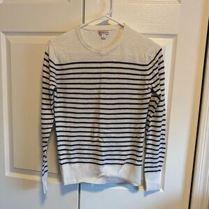 Merona Crewneck Sweater - White and Navy Stripes